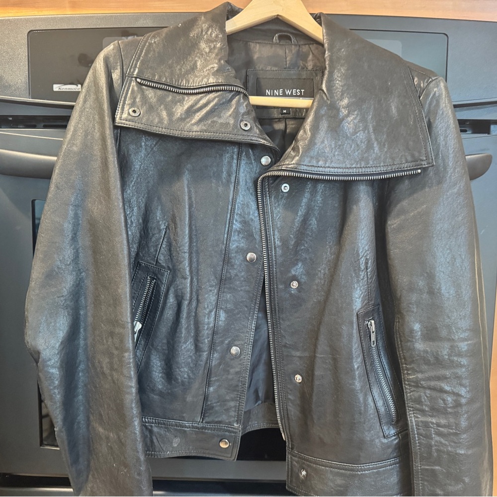 Nine West Black Leather Jacket